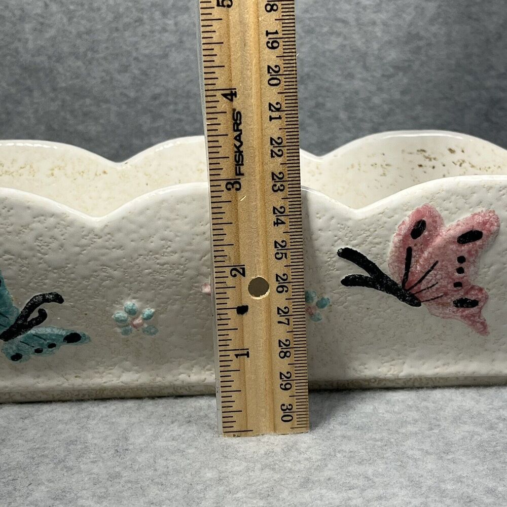 Vtg White‎ Hull Pottery Butterfly Planter Window Box MCM Centerpiece 1956 READ - Picture 15 of 16